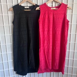 NWT Mododoc Sleeveless Jersey Wavy Textured Tank Dress Bundle | Small